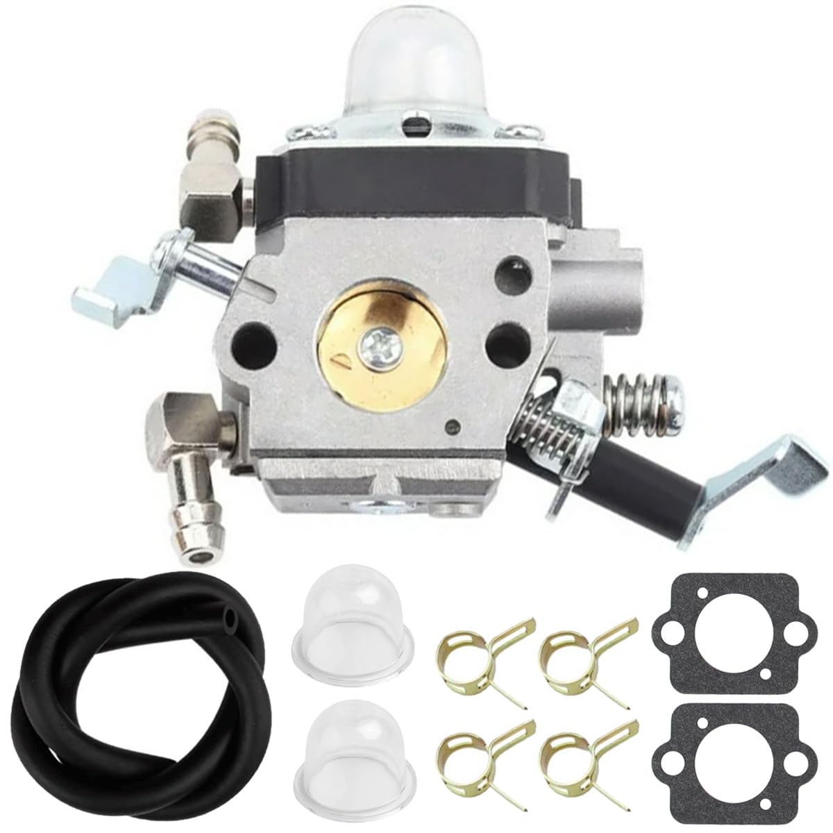 ZAMDOE Carburetor for Wacker BS50-2 BS50-2i BS60-2 BS60-2i BS70-2i Rammers for Walbro HDA 242 HDA 252 Carb 0165604 Chainsaw Lawn Mower Parts, with Primer Bulb Gasket Fuel Line