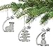Glittered Christmas Tree Ornaments Boot Tree Snowman Set of Three.