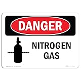 OSHA Danger Sign - Nitrogen Gas | Plastic Sign