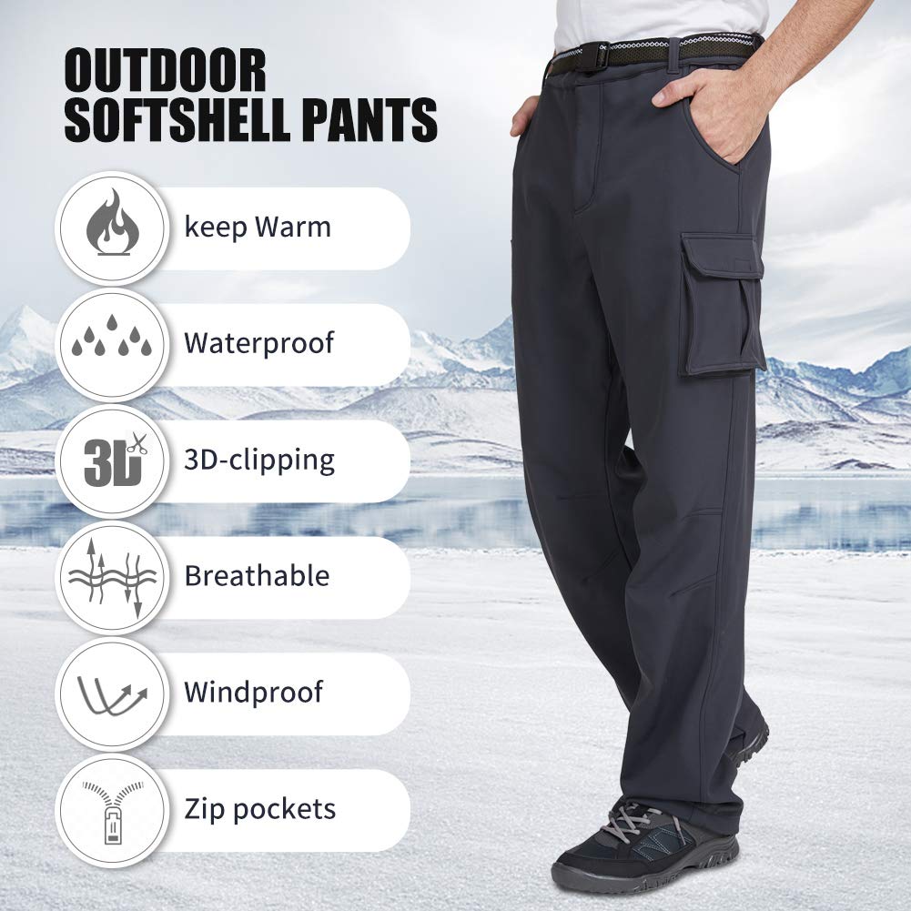 JOMLUN Mens Soft Shell Pants Waterproof 