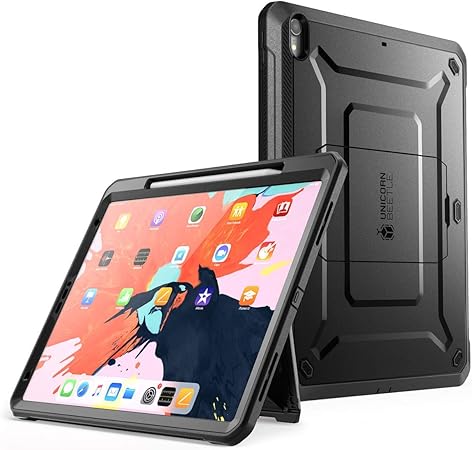 Amazon Com Supcase Ub Pro Series Case For Ipad Pro 12 9 18 Support Apple Pencil Charging With Built In Screen Protector Full Body Rugged Kickstand Protective Case For Ipad Pro 12 9 18 Release Black Computers