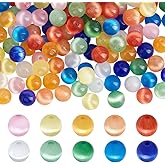 PH PandaHall 10 Colors 200pcs Cat Eye Glass Beads 6mm Round Stone Crystal Loose Smooth Spacer for Jewelry Making DIY Friendship Bracelets Necklace Earring Craft