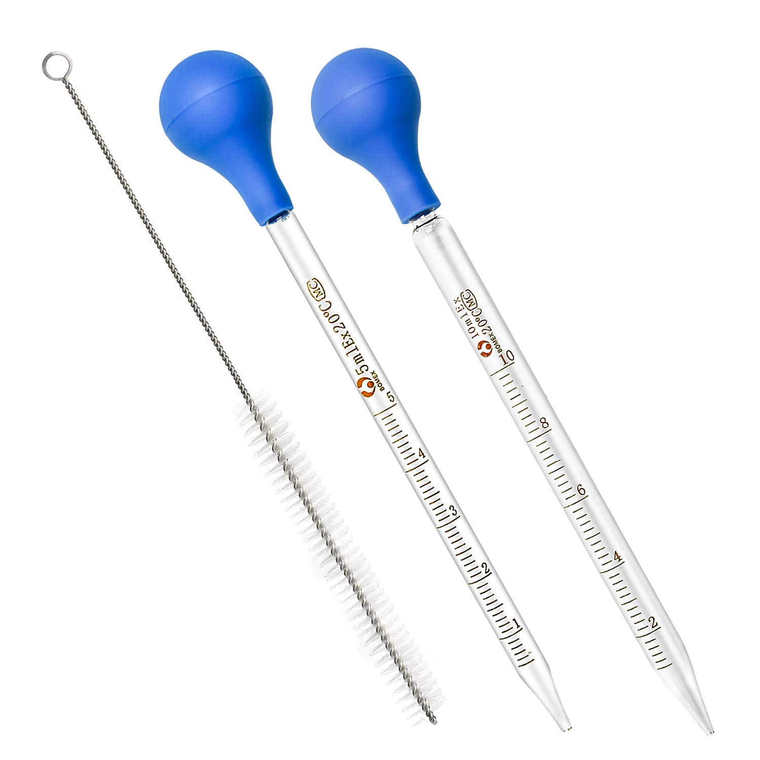 Glass Pipette Dropper 5 ml 10 ml Graduated Dropper Pipettes Transfer Pipettes Dropping Pipettes with Rubber Pipettes Ball Cleaning Brush Liquid Essential Oil Laboratory Chemistry Use