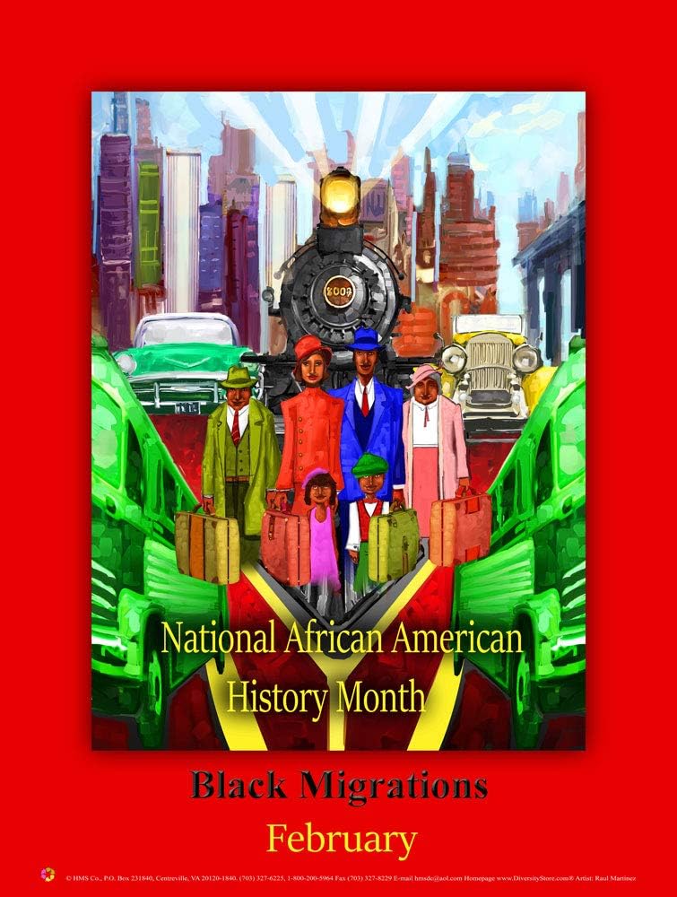 African American History Month Poster Black Migrations - B19A