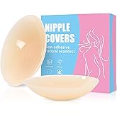 BELCKOS Non Adhesive Nipple Covers for Women Reusable, Not Sticky Pasties Nipple Covers, No-Show Silicone Bra Inserts Liners