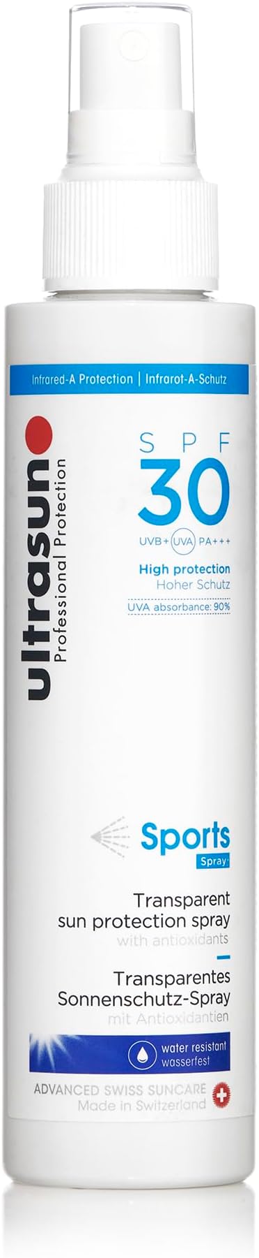 Ultrasun Sports Spray SPF30 150ml Clear UV Protection Sun Lotion