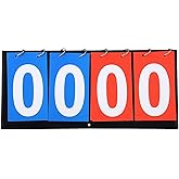 LIUSM 4-Digital Portable Table Top Scoreboard Flipper | Multi Sports Score Flip Scoreboard Score Keeper