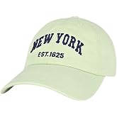 E BY ELIDAN NY Dad Hat, New York EST.1625 Cotton Baseball Cap Women &amp; Men | Adjustable metal buckle strap; breathable unstructured low-profile fit, lightweight &amp; packable, unisex vintage everyday style