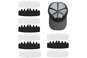CREZTAIL 10 PCS Baseball Caps Inserts, Flexible Washable Reusable Hat Sweat Liner, Hat Liners Sweat Protection, Hat Shaper Insert, Hat Stiffener, Baseball Cap Sweat Liner (Black & White)