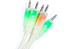 Heinakroon LED CV Patch Cables Eurorack Modular Test Leads, 5-Pack (23.6"), Transparent