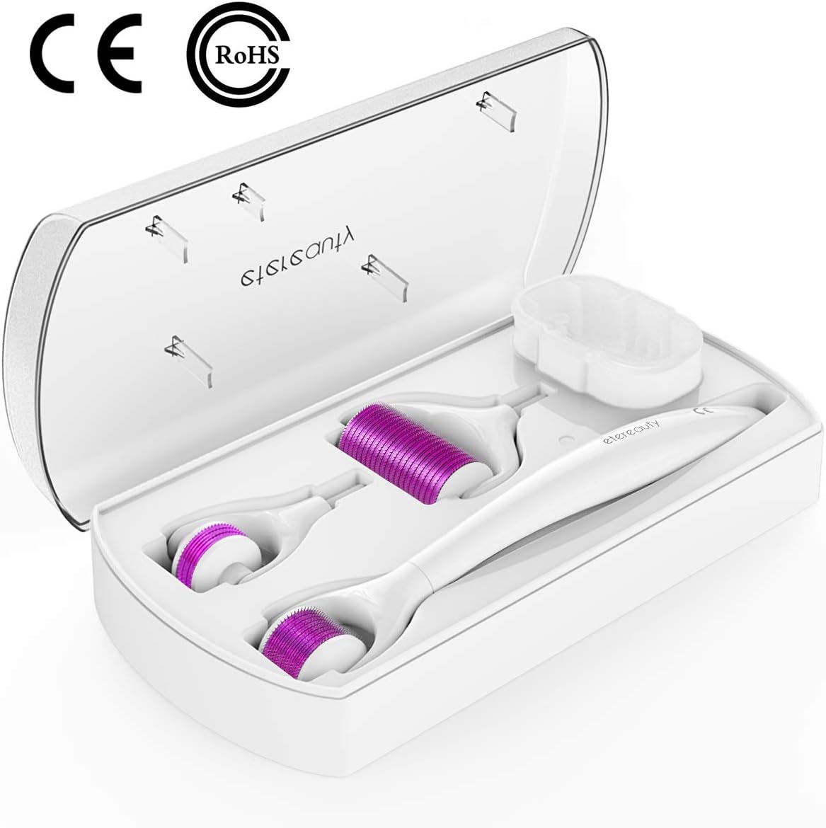 Derma Roller 3 in 1, 0.5mm Microneedle Derma Roller for Skin Care, 1.0/1.5mm Needle Rollers for Skin Regeneration, Anti Ageing, Wrinkle Cellulite and Scar Stretch Mark Treatment by ETEREAUTY