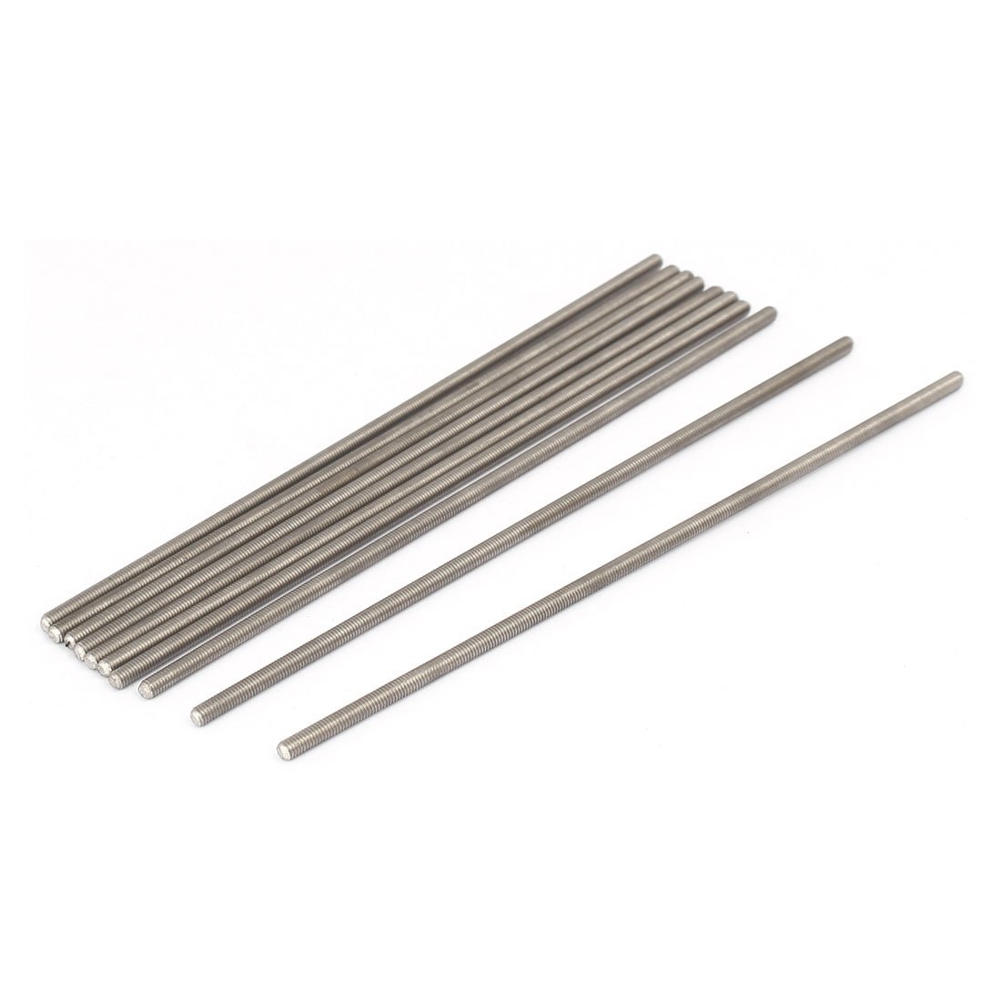 sourcingmap M3 x 130mm 0.5mm Pitch 304 Stainless Steel Fully Threaded Rods Hardware 10 Pcs