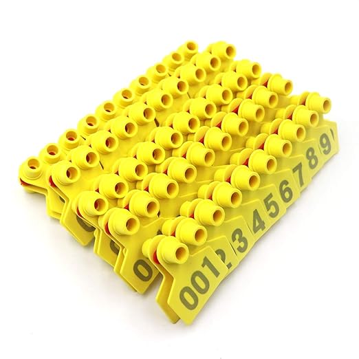 PROBEEALLYU Pig Ear Tags, Livestock Identification Ear Tag Numbered001