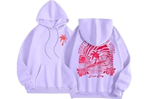 GENERIC Pink Palm Puff Hoodies for Teen Girls Oversized Cute Preppy Sweatshirts Fall Drawstring Pullover Clothes Y2k Cotton Outfits