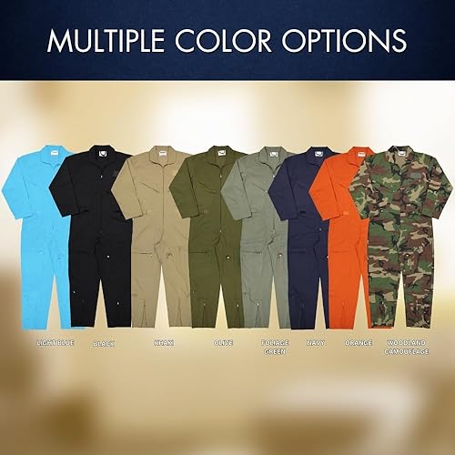 Army Universe US Air Force Military Style Flightsuit Work Coveralls Uniform  Jumpsuit Overalls (Foliage Green,