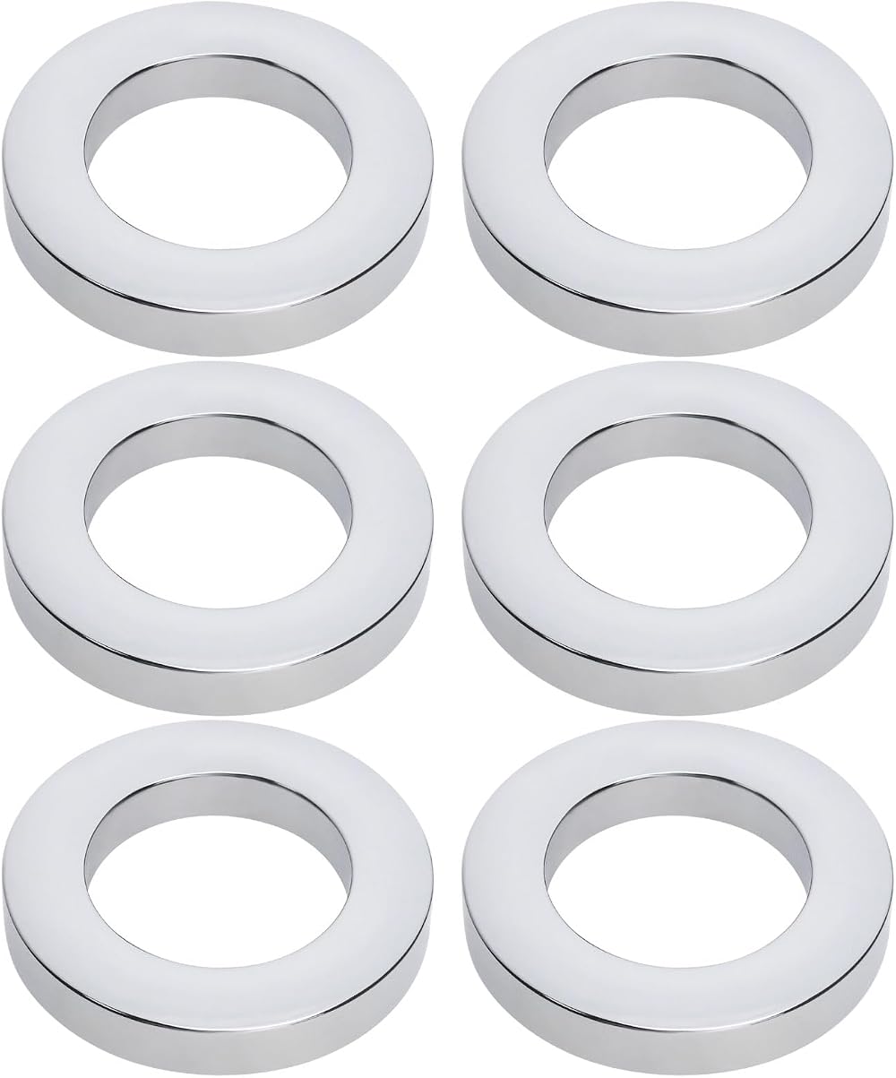 VGOL 6Pcs Chrome Plastic Basin Faucet Base Ring Tap Mount Cover Seal ID 32mm OD