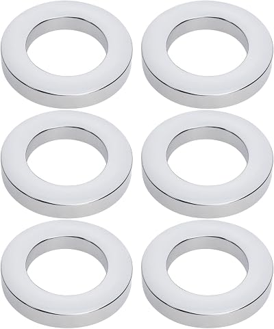 VGOL 6Pcs Chrome Plastic Basin Faucet Base Ring Tap Mount Cover Seal ID 32mm OD