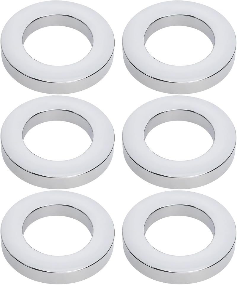 VGOL 6Pcs Chrome Plastic Basin Faucet Base Ring Tap Mount Cover Seal ID 32mm OD