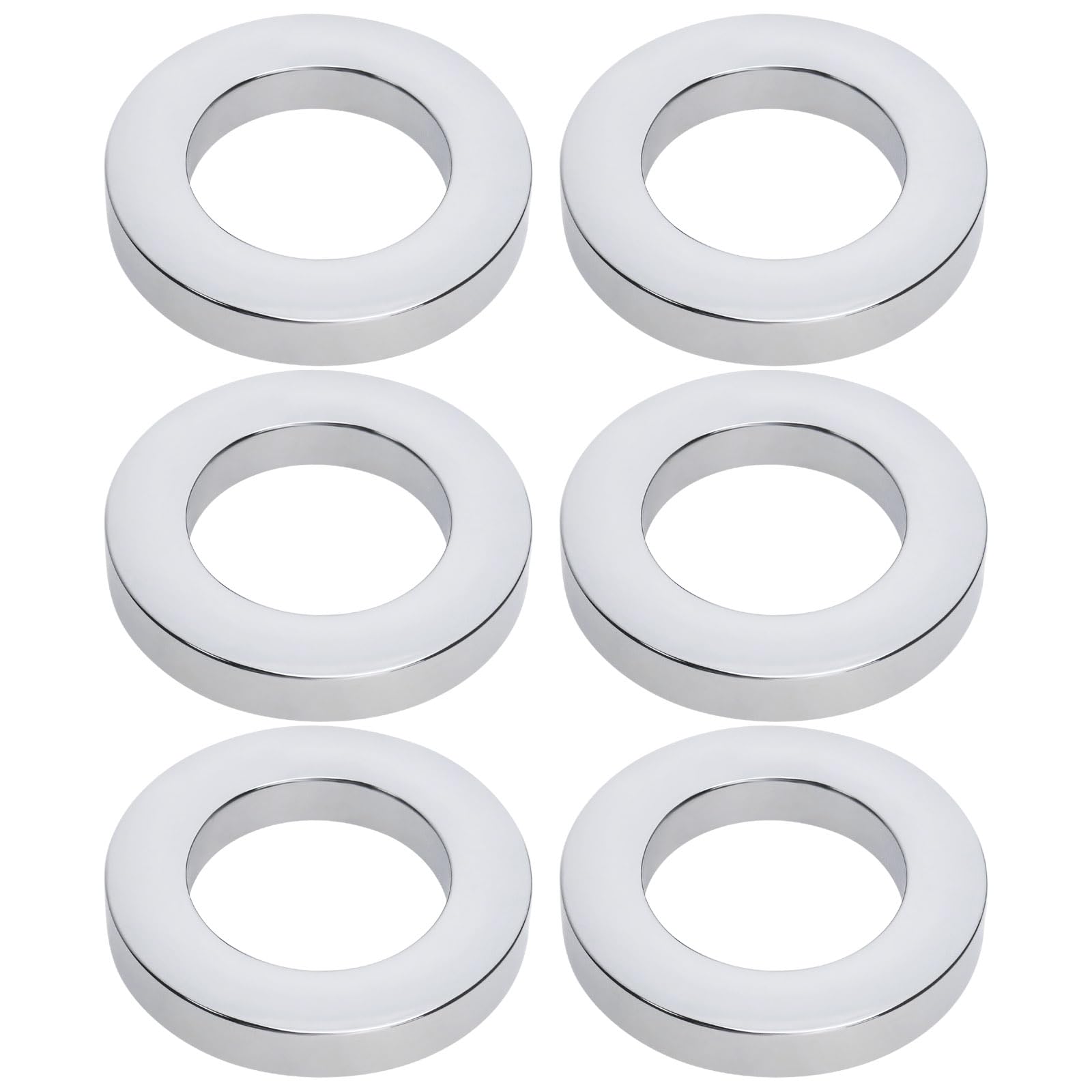 VGOL 6Pcs Basin Faucet Base Ring Chromed Plastic Mounting Ring Tap Base Cover with Seal Inner Diameter 32mm Outer Diameter 52mm