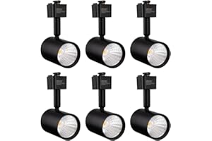 mirrea 6 Pack LED Track Lighting Heads Compatible with Single Circuit J Type Track Lighting Rail Ceiling Spotlight for Accent