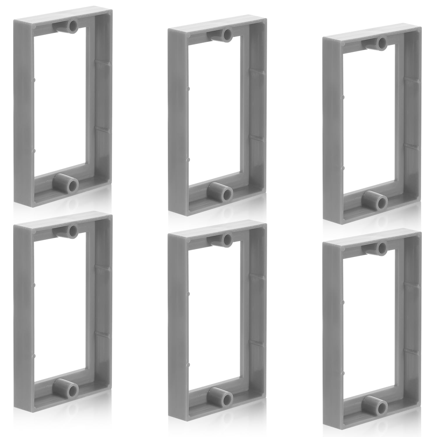 6pcs Electric Box Extender, 1/2" Single Gang Receptacle Outlet Box Extenders Junction Extension Box for Socket Extension Electrical Outlet Switches Electric Box (Gray)