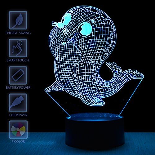 YiaMia 3D illusion Led Lamp Night Light Decor Optical Sea Supplies Touch Table Desk Sea Lions Lamps Decorations For Bathroom Kitchen Light Toys Valentine's Day Home Decor