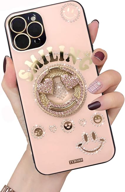 Amazon Iphone 12 Pro Max ケース キラキラ 可愛い スマイル リング付き スタンド Iphone 12 Pro Maxケース リング 可愛い Iphone 12 Pro Max ケース 王冠 笑顔 スマホケース Sakanana アイフォン12 Pro Maxケース 人気 女性 おしゃれ ダイヤー