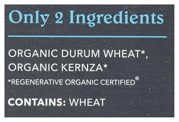 PATAGONIA PROVISIONS ORGANIC FUSILLI PASTA | REGENERATIVE ORGANIC CERTIFIED® | NON-GMO | HIGH FIBER & 8G OF PROTEIN | (1 PACK)