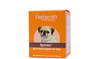 Herbsmith Spector - Eye & Vision Support for Dogs - Repair Greying Eyes - Senior Supplement for Dogs - Antioxidant for Dogs - 60Ct Large Chews