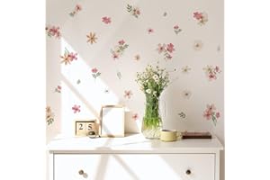 YouRfocus Daisy Watercolor Wall Decals | 68 PCS Boho Flower Stickers for Girls' Rooms, Playrooms, and Nurseries | Dual Layer 