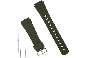 20mm/0.8in Watch Band Compatible with F91W F84 F105 A158 A168 AE1200, Matte TPU Resin Watch Straps Replacement Parts for Men 