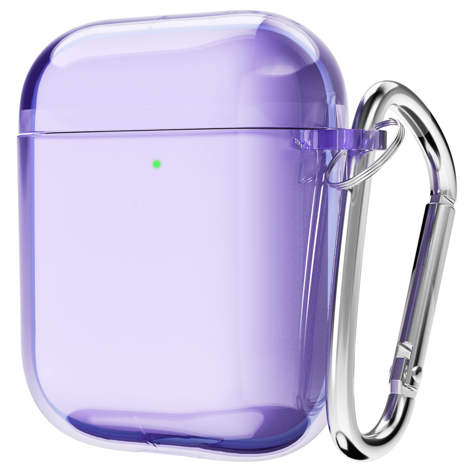 Svanove for Airpods Case Clear Hard Shell Plastic, Transparent TPU Girly Airpods 1st 2nd Generation Case with Keychain, Y2k Aesthetic Trendy Airpods Cover Accessories for Women, Purple Lavender