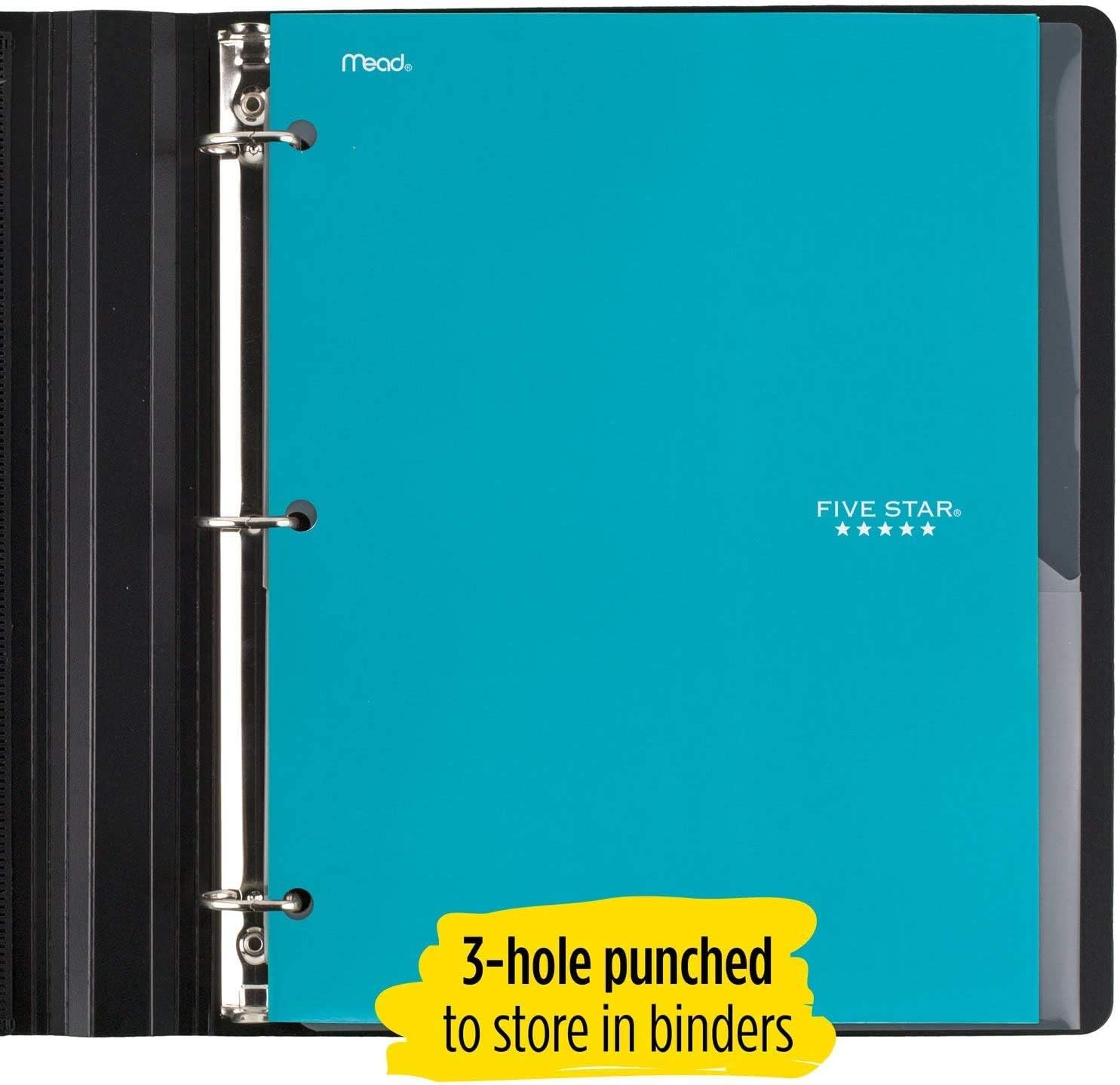 Five Star 4 Pocket Folders, 2 Pocket Folders plus 2 additional Pockets, Assorted Colors, 6 Pack (38056) : Office Products