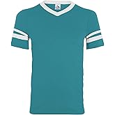 Augusta Sportswear Men's Sleeve Stripe Jersey, Teal/White, X-Large