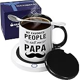 2025 Best Fathers Day Papa Gifts, Fathers Day Mug & Coffee Mug Warmer Gift Set, Dad Gifts for Fathers Day, Auto Shut Off, Coffee Gifts, First Fathers Gift for Papa, Dad from Daughter Wife