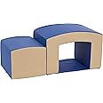 ECR4Kids SoftZone Junior Mix n' Match Tunnel and Bump, Beginner Playset, Blue, 2-Pack