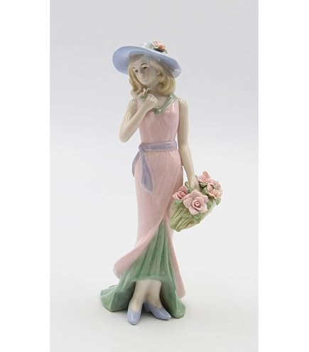 Amazon.com: Cosmos Gifts Fine Porcelain Lady Walking Dogs, Blue