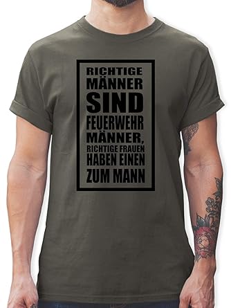 Feuerwehr - Richtige Männer Feuerwehr - Herren T-Shirt Rundhals