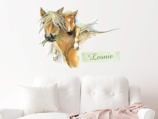 Grazdesign Wandtattoo Pferd Mit Namen Madchen Wandbild Uber Bett Pferde Wandsticker Kinderzimmer Wand Deko Fur Tapeten 79x57cm Amazon De Kuche Haushalt
