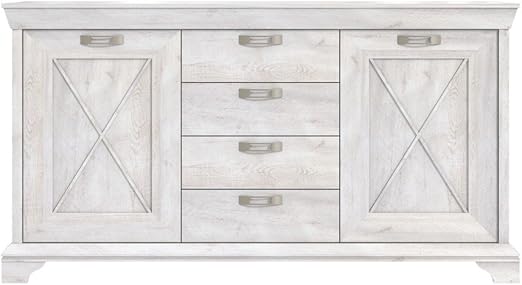 Expendio Sideboard Kasimir 1 Pinie Weiss 178x96x48 Cm Anrichte