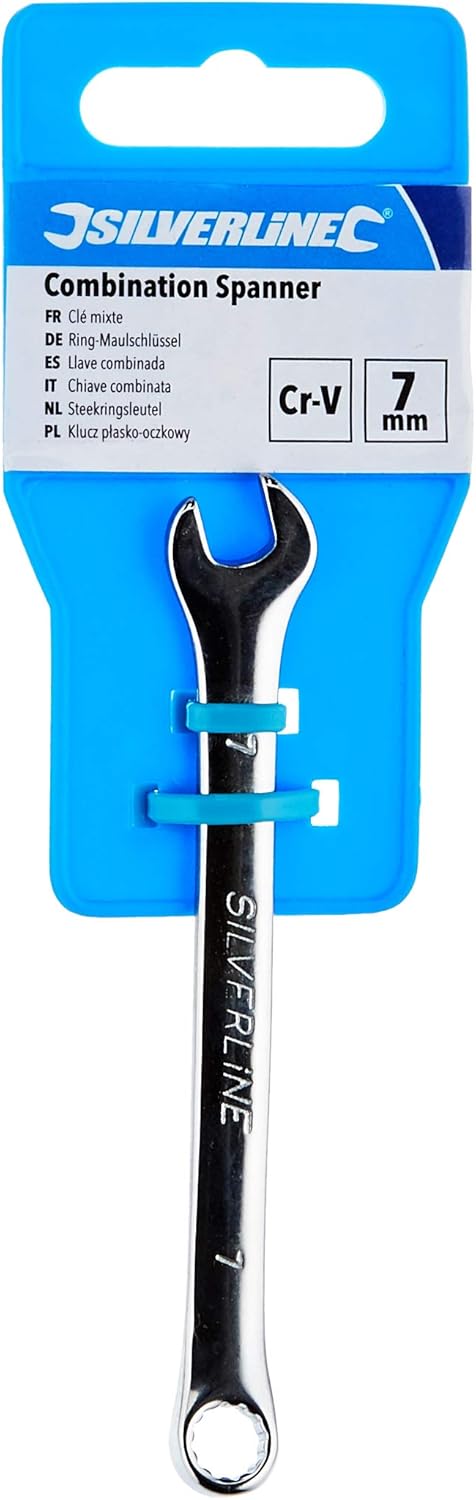 Silverline LS07 Combination Spanner 7 mm, Chrome - Image 4