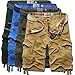 SHDIBA Mens Casual Loose-fit Cargo Shorts Cotton Multi Pocket Sports Wear