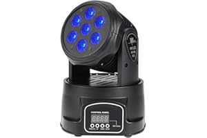 Docooler 70W 7LED RGBW 4 in 1 LED Stage Wash Light Moving Head Stage Lighting 9/14 Channel DJ Club Disco Party Lighting
