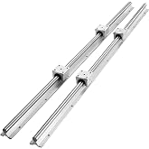 VEVOR Linear Rail Slide SBR16-1000mm 2 PCS and 4 PCS SBR16UU Slide Blocks Linear Guide Rail and Bearings Kit for Automated Machines DIY Project CNC Router Machines