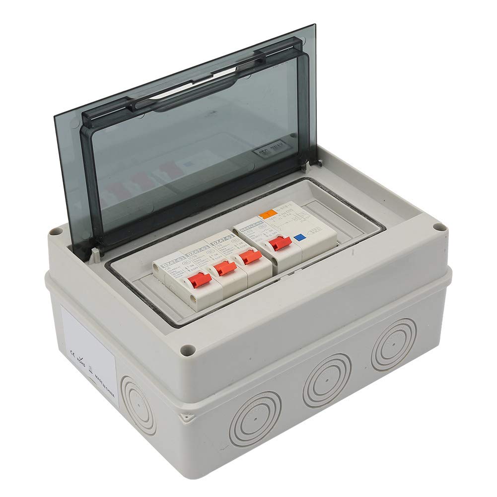 Wakects Consumer Unit Circuit Breaker, 3 Way Plastic Garage Box IP65 Protection Housing Distribution Board 63A 30mA RCD 3MCB 6A+16A+32A