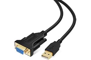 CableCreation USB to RS232 Serial Adapter with FTDI Chipset, USB 2.0 to RS232 Gold Plated DB9 Serial Converter Cable for Cash