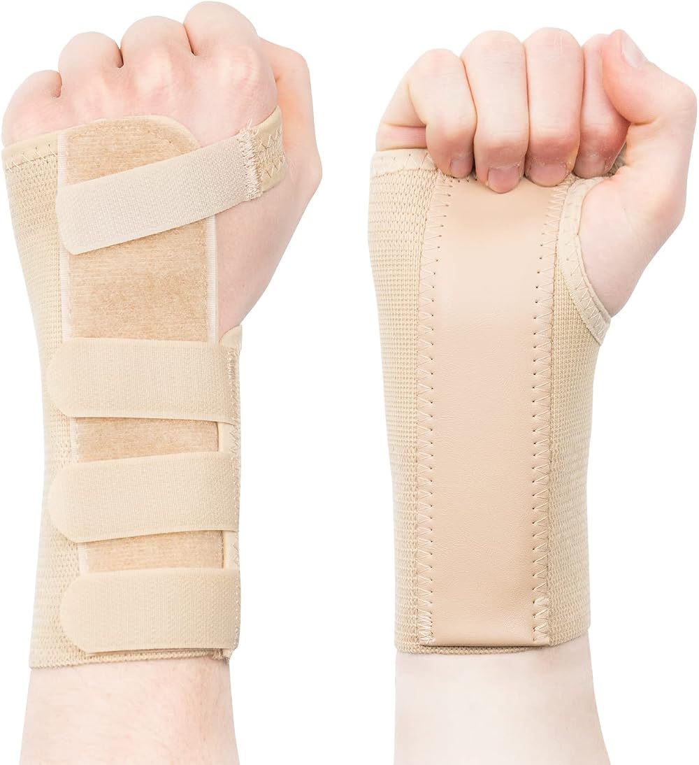 Actesso Tri-Weave Wrist Support Splint Brace Beige Large Right