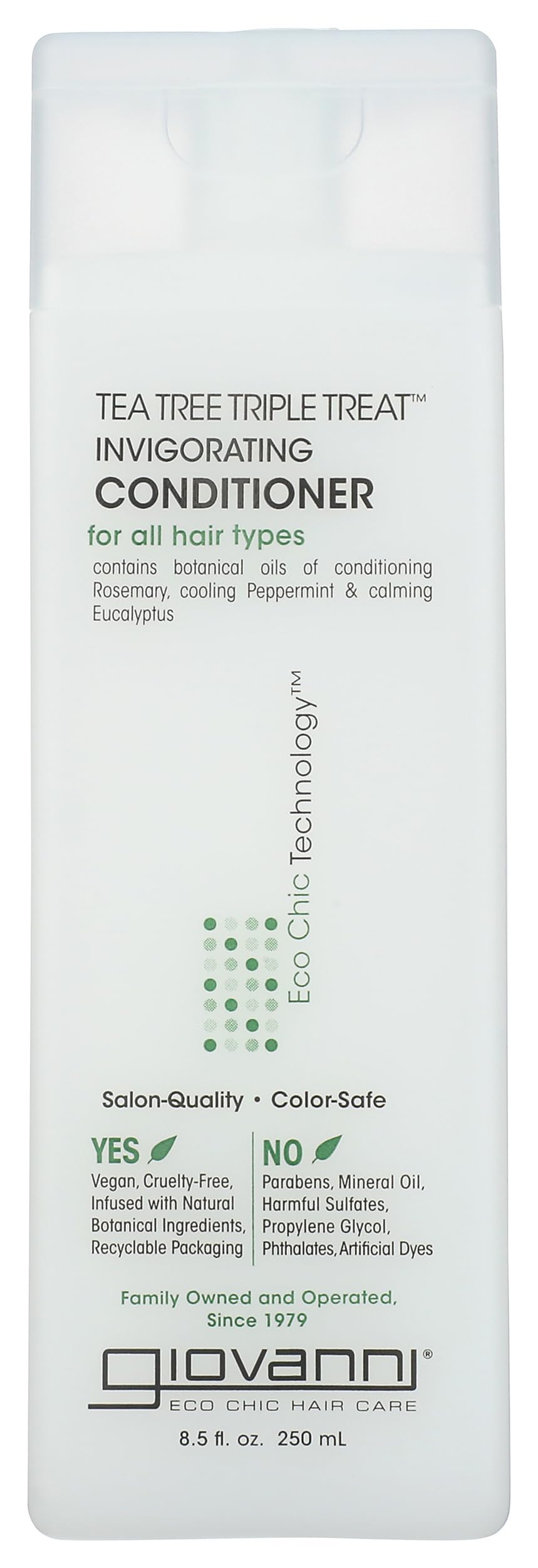 Giovanni Invigorating Tea Tree Conditioner - Triple Treat Cleansing, Moisturizing, and Refreshing Formula, 8.5 Ounce (Pack of 1)