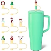 8Pcs Silicone Straw Cover Cap for Brumate Era 40 Oz,Christamas Theme-Straw Covers Caps for Tumblers,12mm Straw Caps for Brumate Tumbler,Reusable Straws Covers Compatible with BrumateEra Accessories