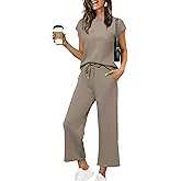 Sampeel Two Piece Sets for Women Summer Vacation Outfits Cap Sleeve Tops Lounge Matching Sets Clothing Beach Fashion Clothes